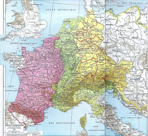 Het Frankische Rijk in 843
